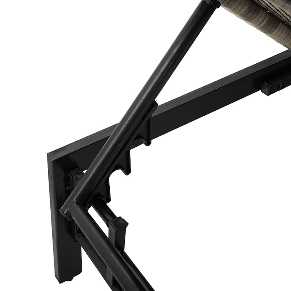 Ligstoel met kussen grijs polyrotan is nu te koop bij PeponiXL, paradijselijk wonen!