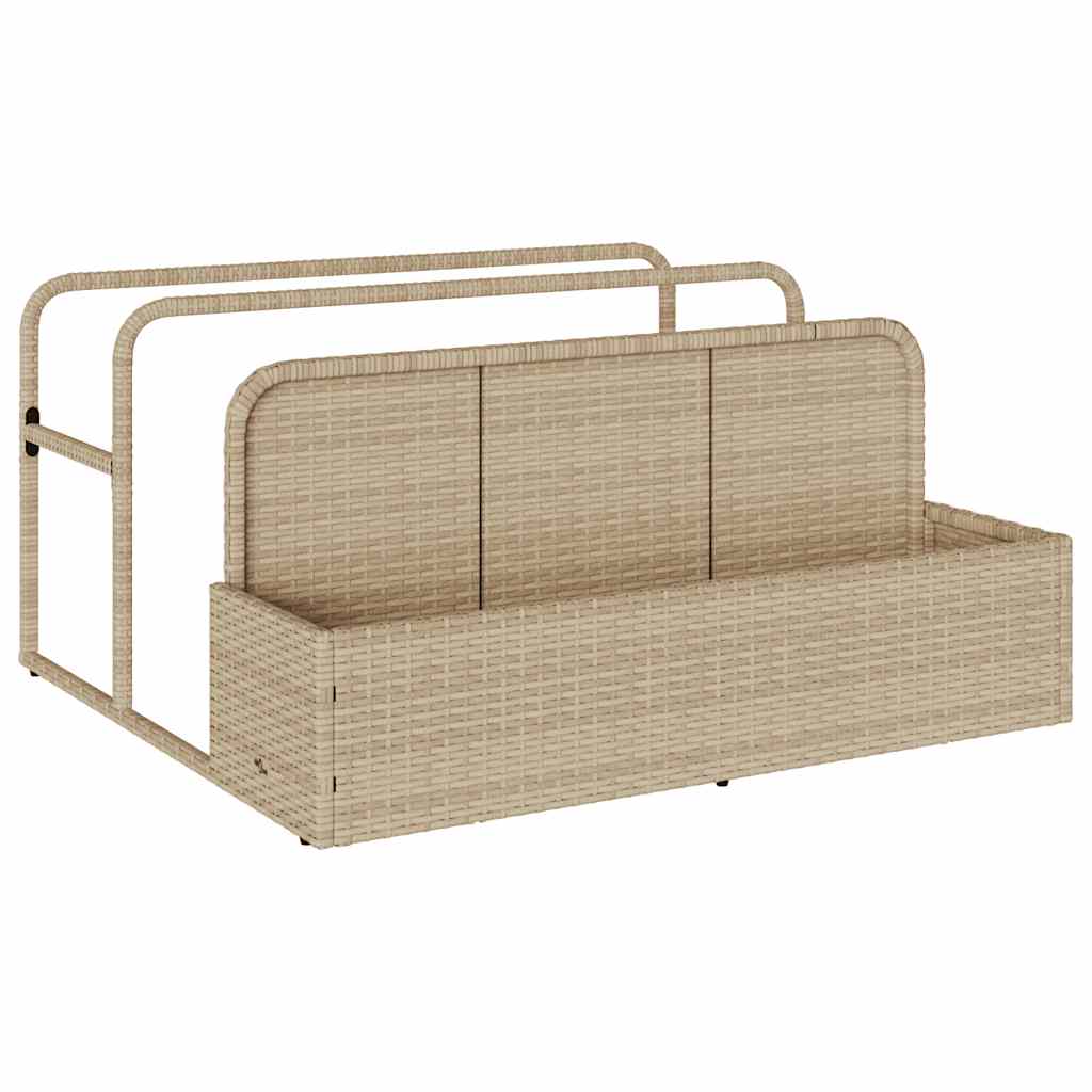 Opbergzak voor aan het zwembad, beige, 110x100x57 cm, polyrotan is nu te koop bij PeponiXL, paradijselijk wonen!