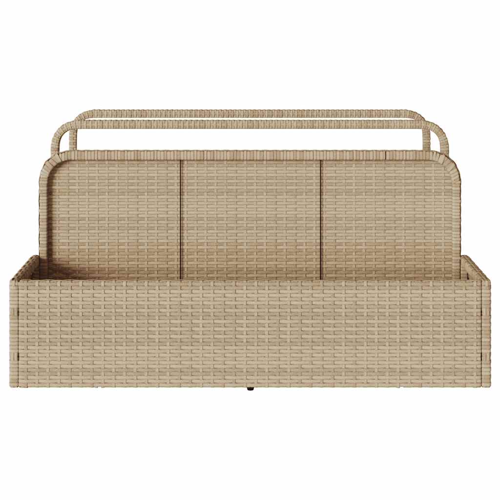 Opbergzak voor aan het zwembad, beige, 110x100x57 cm, polyrotan is nu te koop bij PeponiXL, paradijselijk wonen!