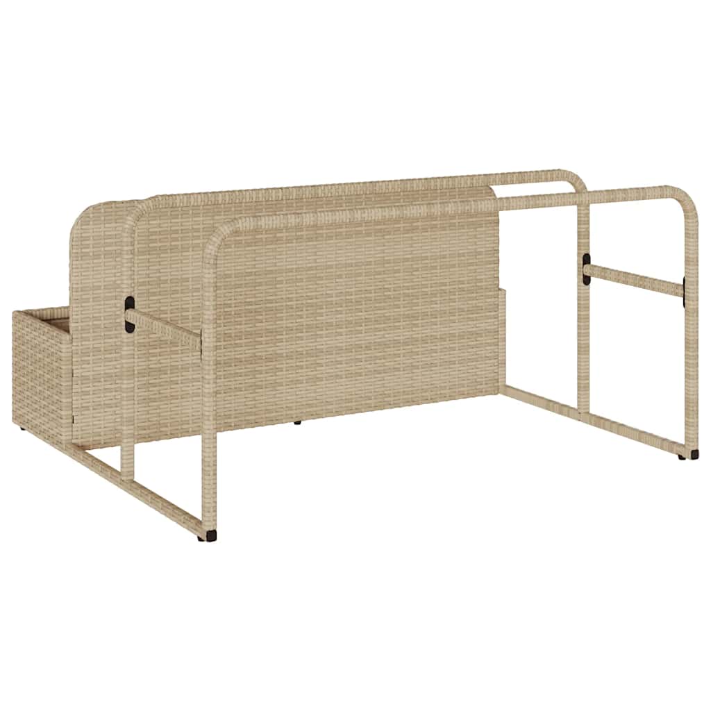 Opbergzak voor aan het zwembad, beige, 110x100x57 cm, polyrotan is nu te koop bij PeponiXL, paradijselijk wonen!