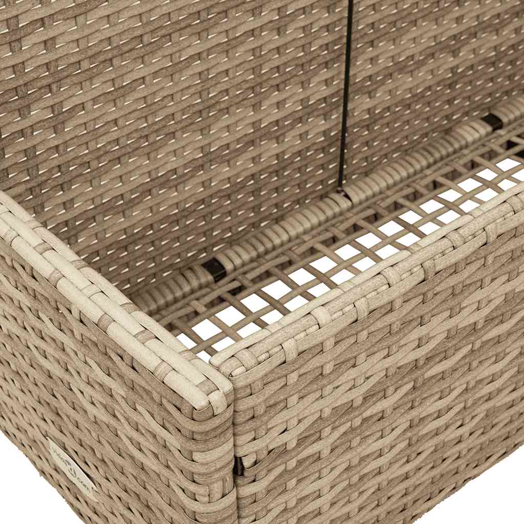 Opbergzak voor aan het zwembad, beige, 110x100x57 cm, polyrotan is nu te koop bij PeponiXL, paradijselijk wonen!