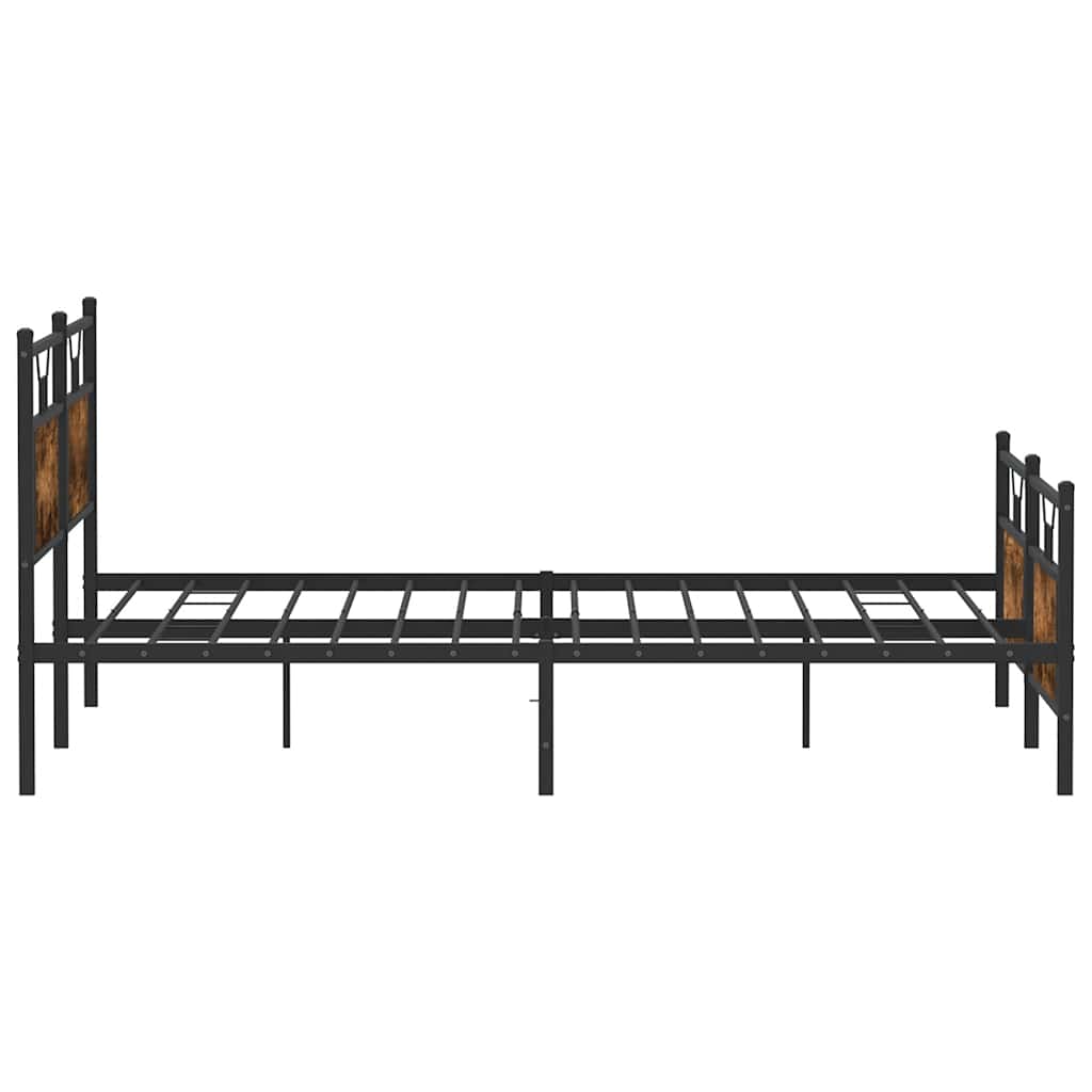 Bedframe zonder matras metaal gerookt eikenkleurig 160x200 cm is nu te koop bij PeponiXL, paradijselijk wonen!