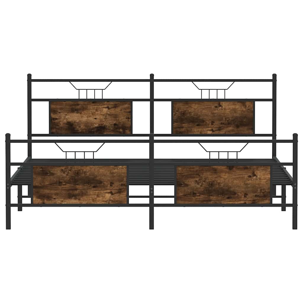 Bedframe zonder matras metaal gerookt eikenkleurig 183x213 cm is nu te koop bij PeponiXL, paradijselijk wonen!