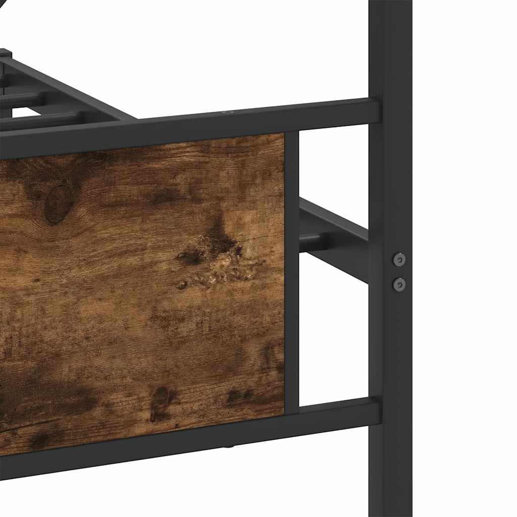 Bedframe zonder matras metaal gerookt eikenkleurig 193x201 cm is nu te koop bij PeponiXL, paradijselijk wonen!