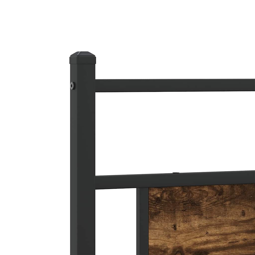 Bedframe zonder matras metaal gerookt eikenkleurig 200x200 cm is nu te koop bij PeponiXL, paradijselijk wonen!