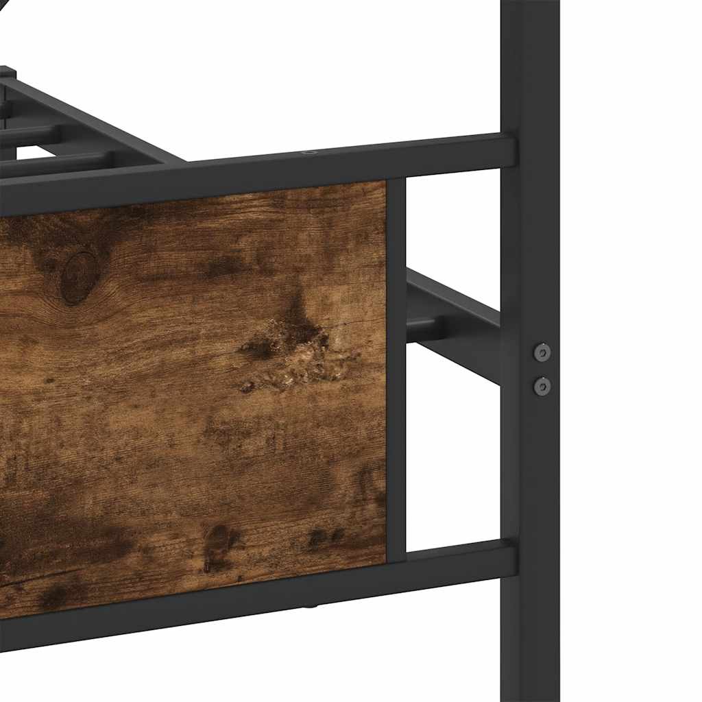 Bedframe zonder matras metaal gerookt eikenkleurig 200x200 cm is nu te koop bij PeponiXL, paradijselijk wonen!