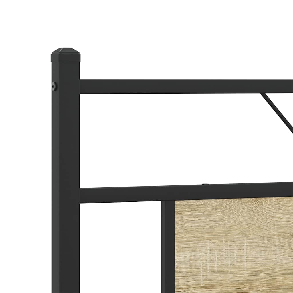 Bedframe zonder matras metaal sonoma eikenkleurig 180x200 cm is nu te koop bij PeponiXL, paradijselijk wonen!