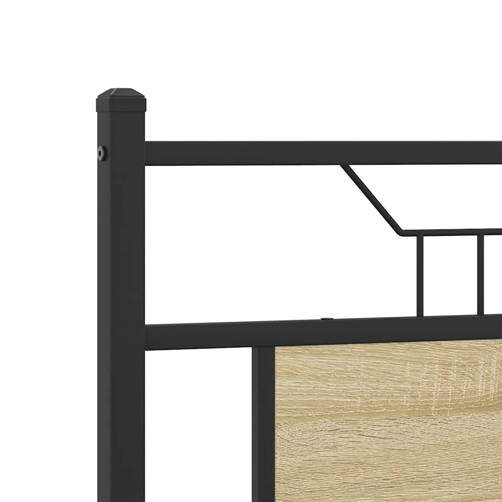 Bedframe zonder matras metaal sonoma eikenkleurig 193x201 cm is nu te koop bij PeponiXL, paradijselijk wonen!
