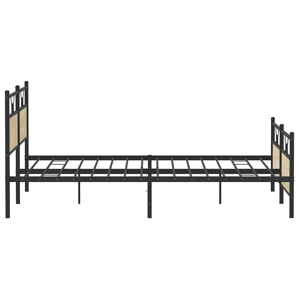 Bedframe zonder matras metaal sonoma eikenkleur 200x200 cm is nu te koop bij PeponiXL, paradijselijk wonen!