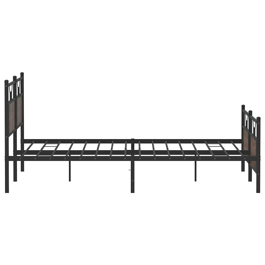 Bedframe zonder matras metaal bruin eikenkleur 180x200 cm is nu te koop bij PeponiXL, paradijselijk wonen!