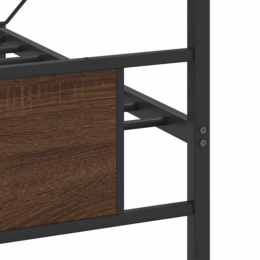 Bedframe zonder matras metaal bruin eikenkleur 180x200 cm is nu te koop bij PeponiXL, paradijselijk wonen!
