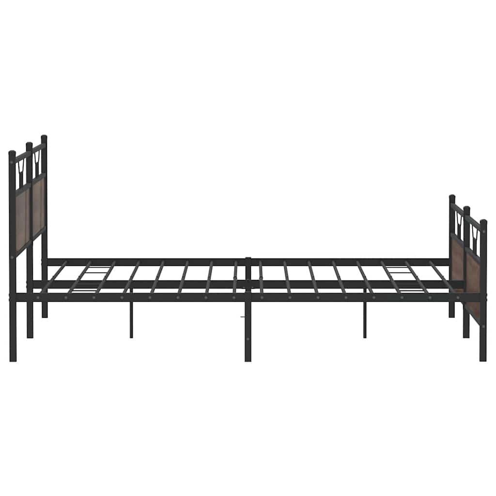 Bedframe zonder matras metaal bruin eikenkleur 193x201 cm is nu te koop bij PeponiXL, paradijselijk wonen!