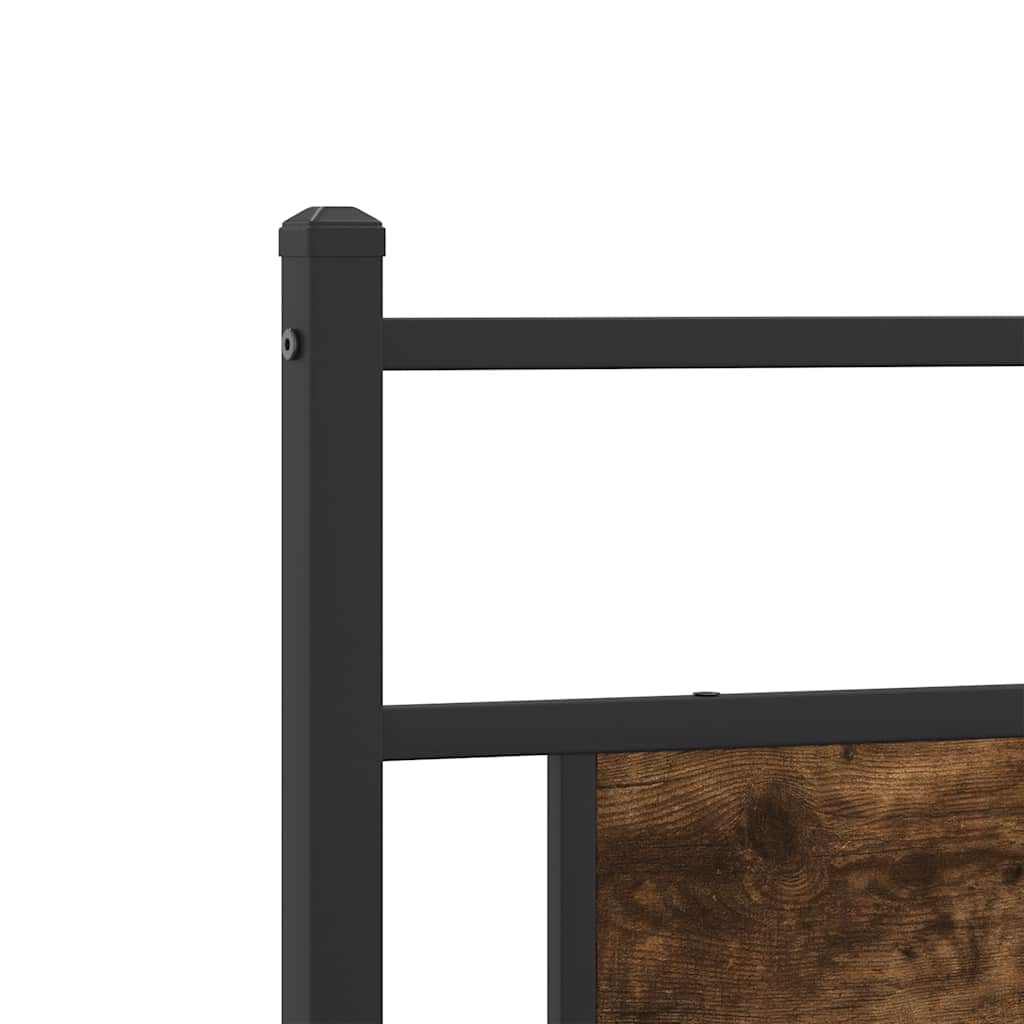 Bedframe zonder matras metaal gerookt eikenkleurig 193x201 cm is nu te koop bij PeponiXL, paradijselijk wonen!