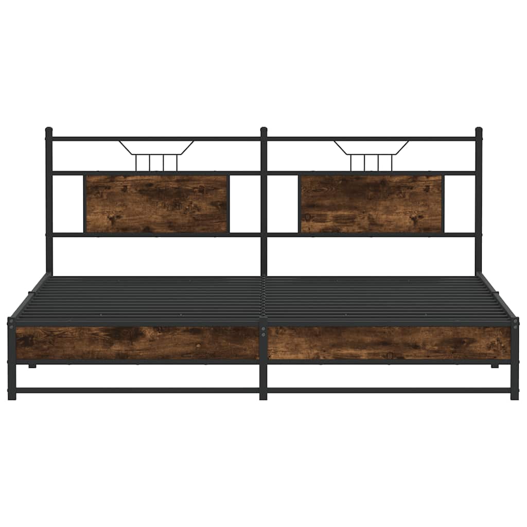 Bedframe zonder matras metaal gerookt eikenkleurig 180x200 cm is nu te koop bij PeponiXL, paradijselijk wonen!