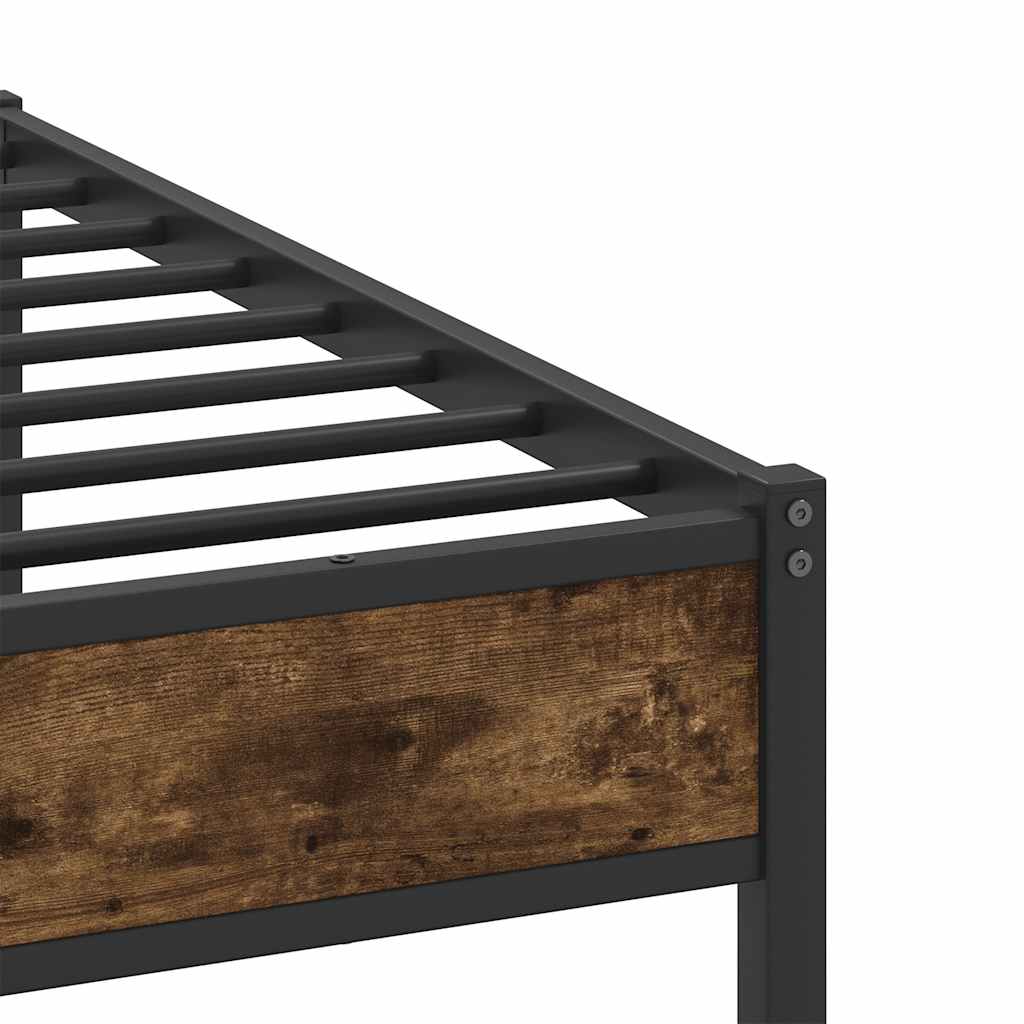 Bedframe zonder matras metaal gerookt eikenkleurig 180x200 cm is nu te koop bij PeponiXL, paradijselijk wonen!