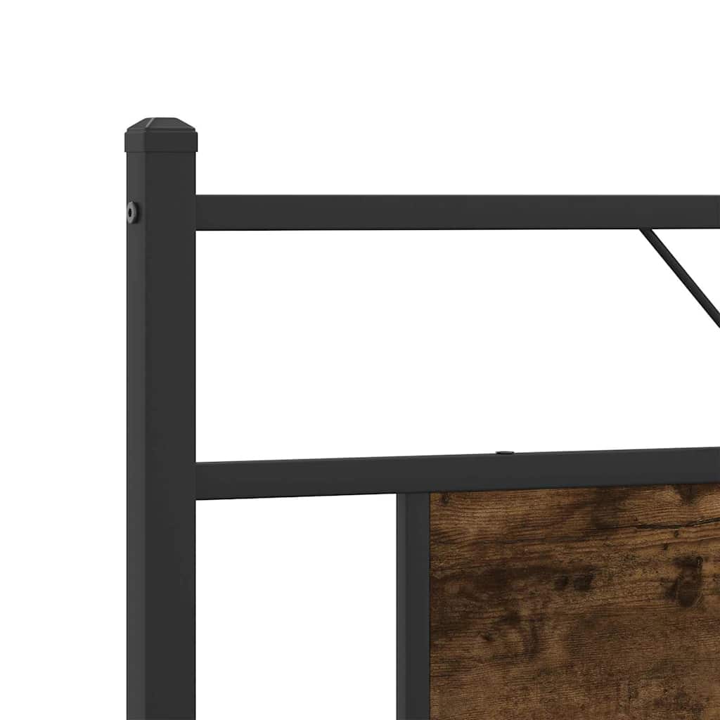 Bedframe zonder matras metaal gerookt eikenkleurig 183x213 cm is nu te koop bij PeponiXL, paradijselijk wonen!