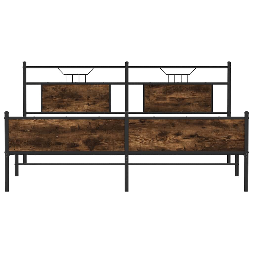 Bedframe zonder matras metaal gerookt eikenkleurig 183x213 cm is nu te koop bij PeponiXL, paradijselijk wonen!