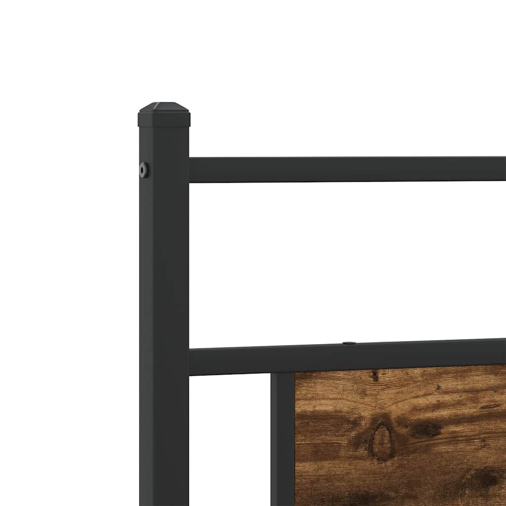 Bedframe zonder matras metaal gerookt eikenkleurig 200x200 cm is nu te koop bij PeponiXL, paradijselijk wonen!