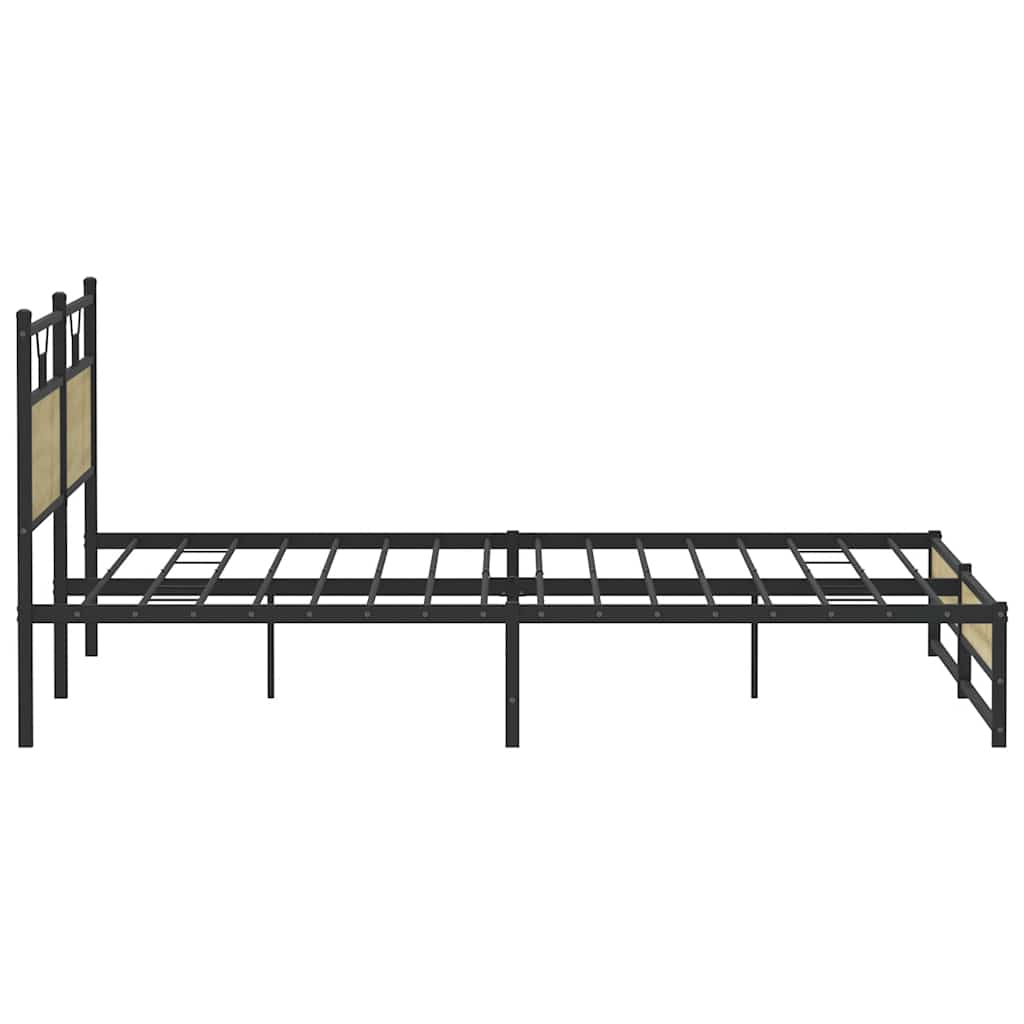 Bedframe zonder matras metaal sonoma eikenkleurig 193x201 cm is nu te koop bij PeponiXL, paradijselijk wonen!