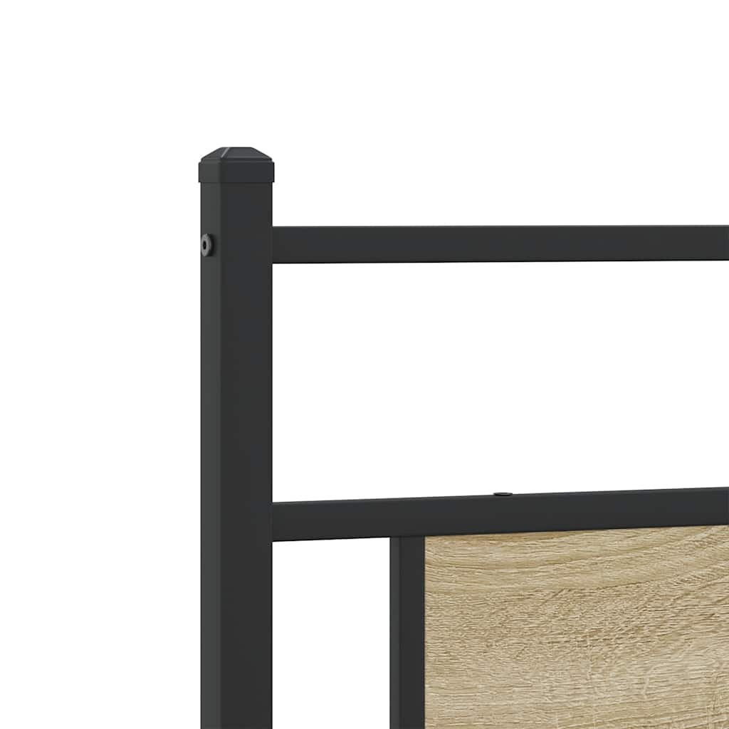Bedframe zonder matras metaal sonoma eikenkleur 200x200 cm is nu te koop bij PeponiXL, paradijselijk wonen!