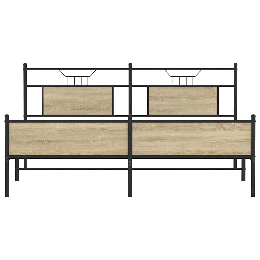 Bedframe zonder matras metaal sonoma eikenkleurig 180x200 cm is nu te koop bij PeponiXL, paradijselijk wonen!