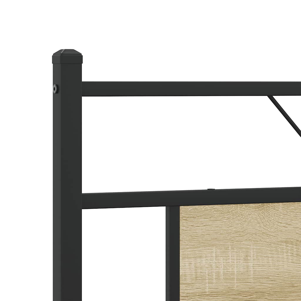 Bedframe zonder matras metaal sonoma eikenkleurig 183x213 cm is nu te koop bij PeponiXL, paradijselijk wonen!