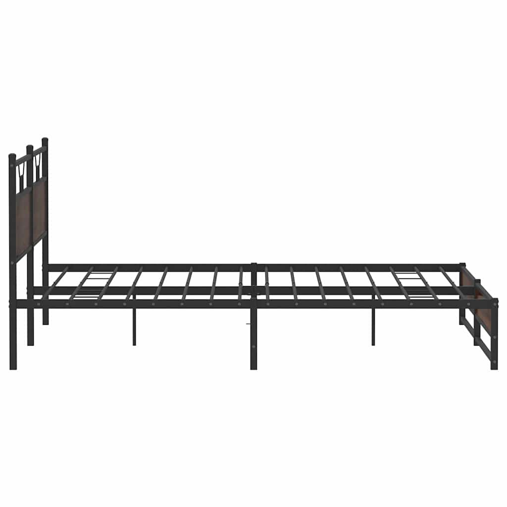 Bedframe zonder matras metaal bruin eikenkleurig 200x200 cm is nu te koop bij PeponiXL, paradijselijk wonen!
