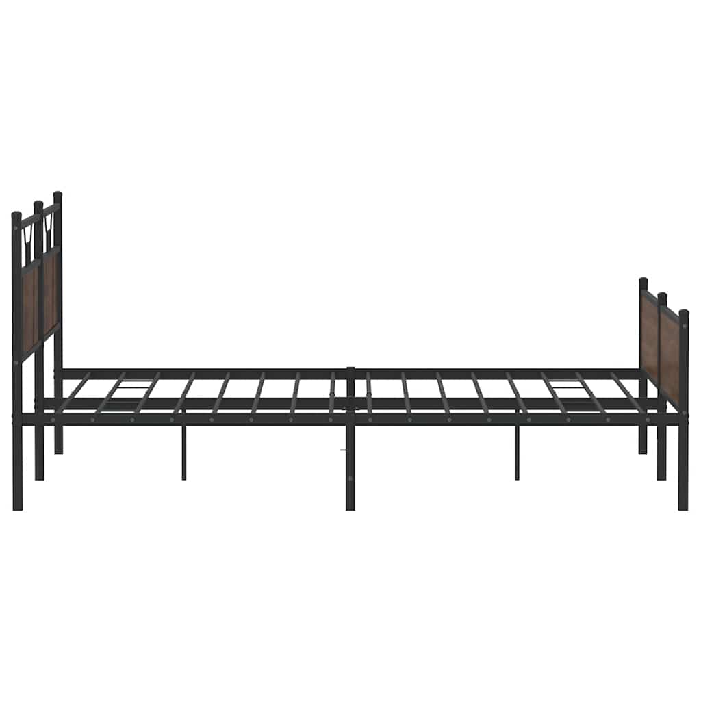 Bedframe zonder matras metaal bruin eikenkleur 180x200 cm is nu te koop bij PeponiXL, paradijselijk wonen!