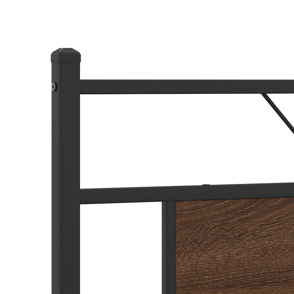 Bedframe zonder matras metaal bruin eikenkleur 180x200 cm is nu te koop bij PeponiXL, paradijselijk wonen!