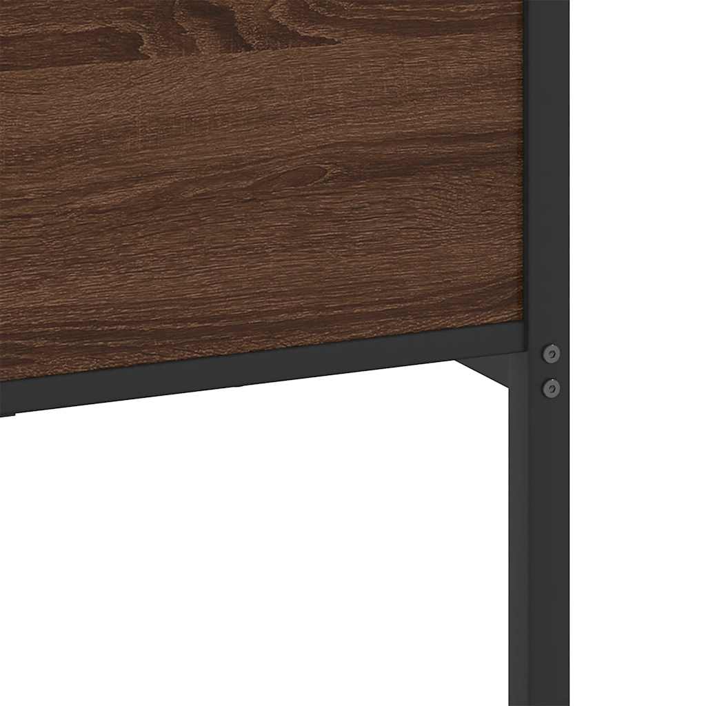 Bedframe zonder matras metaal bruin eikenkleur 180x200 cm is nu te koop bij PeponiXL, paradijselijk wonen!