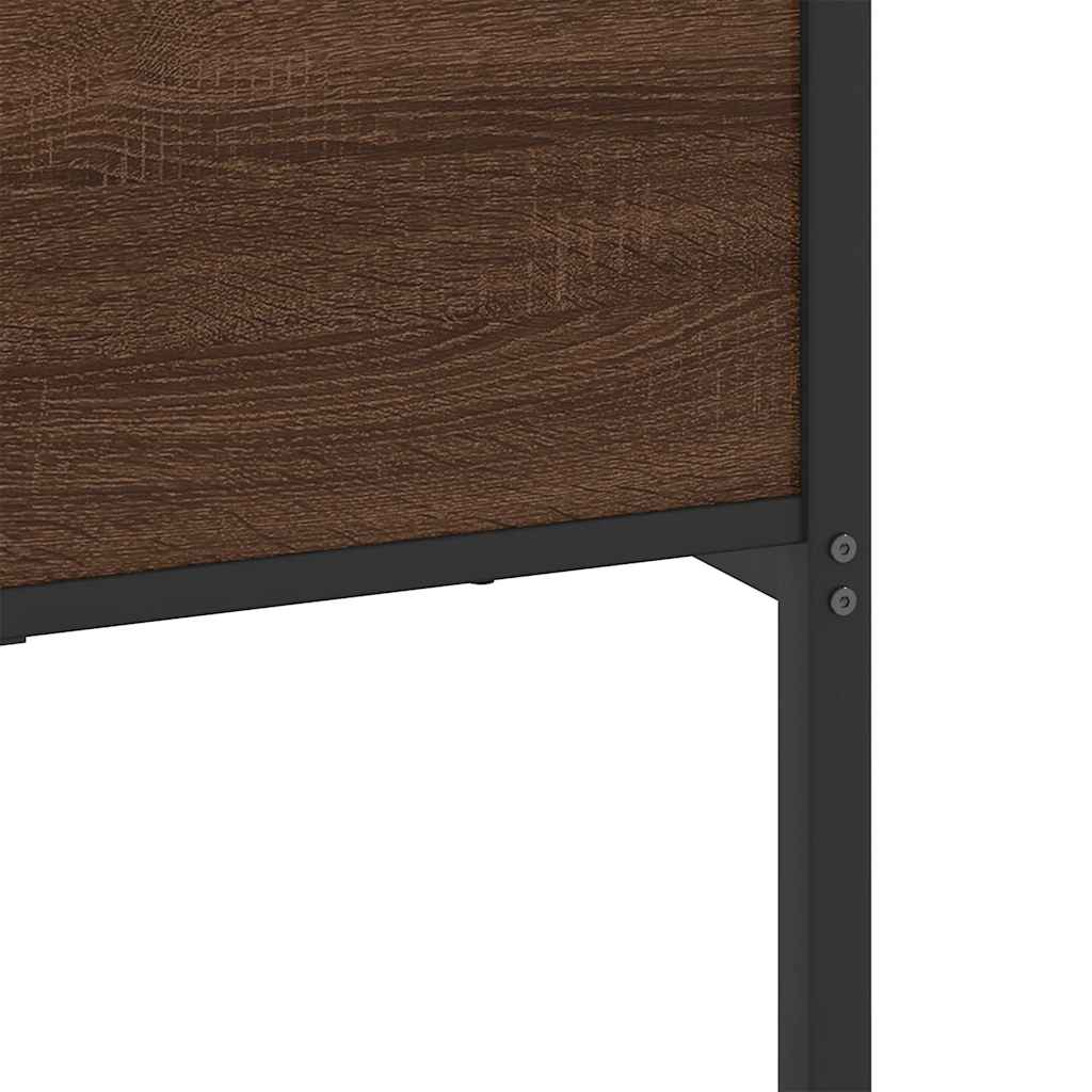 Bedframe zonder matras metaal bruin eikenkleur 193x201 cm is nu te koop bij PeponiXL, paradijselijk wonen!