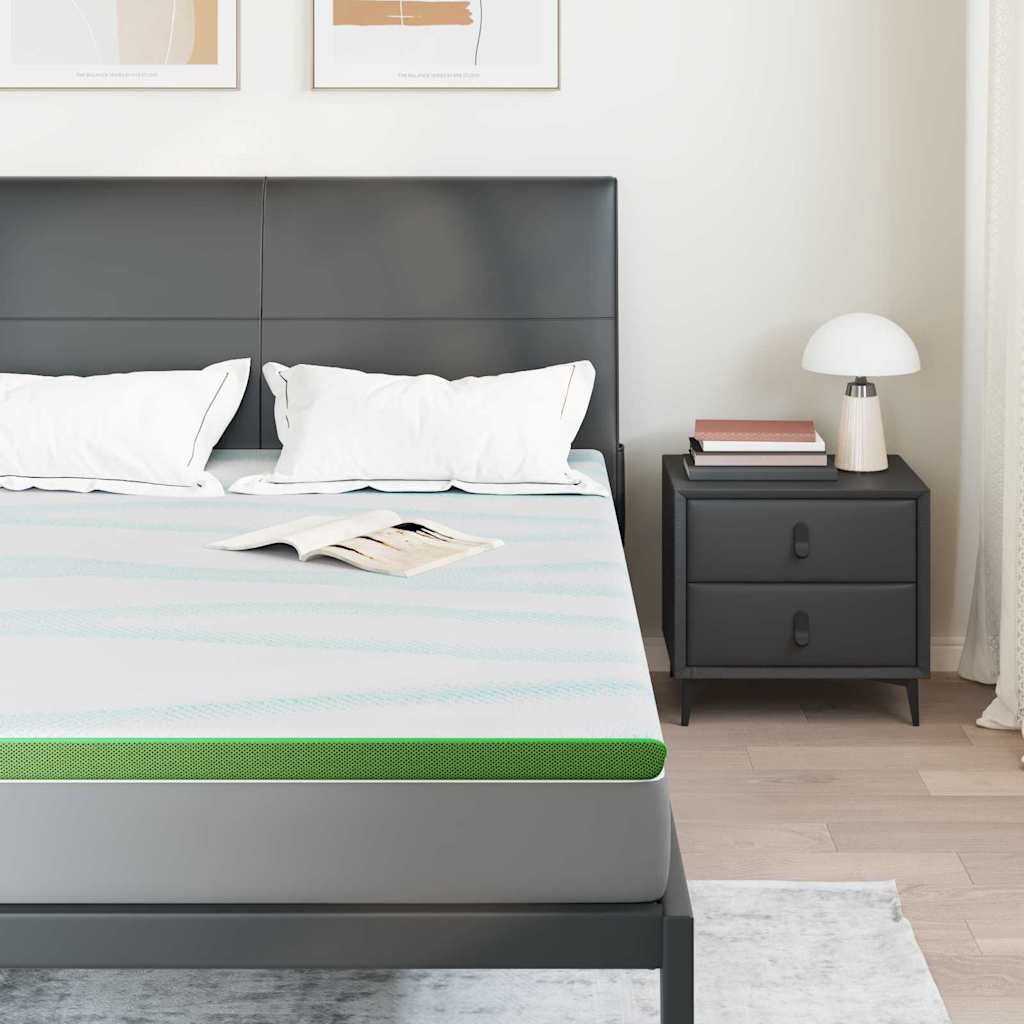 matrastopper Wit en Groen 140 x 190 cm Jacquard Stof is nu te koop bij PeponiXL, paradijselijk wonen!