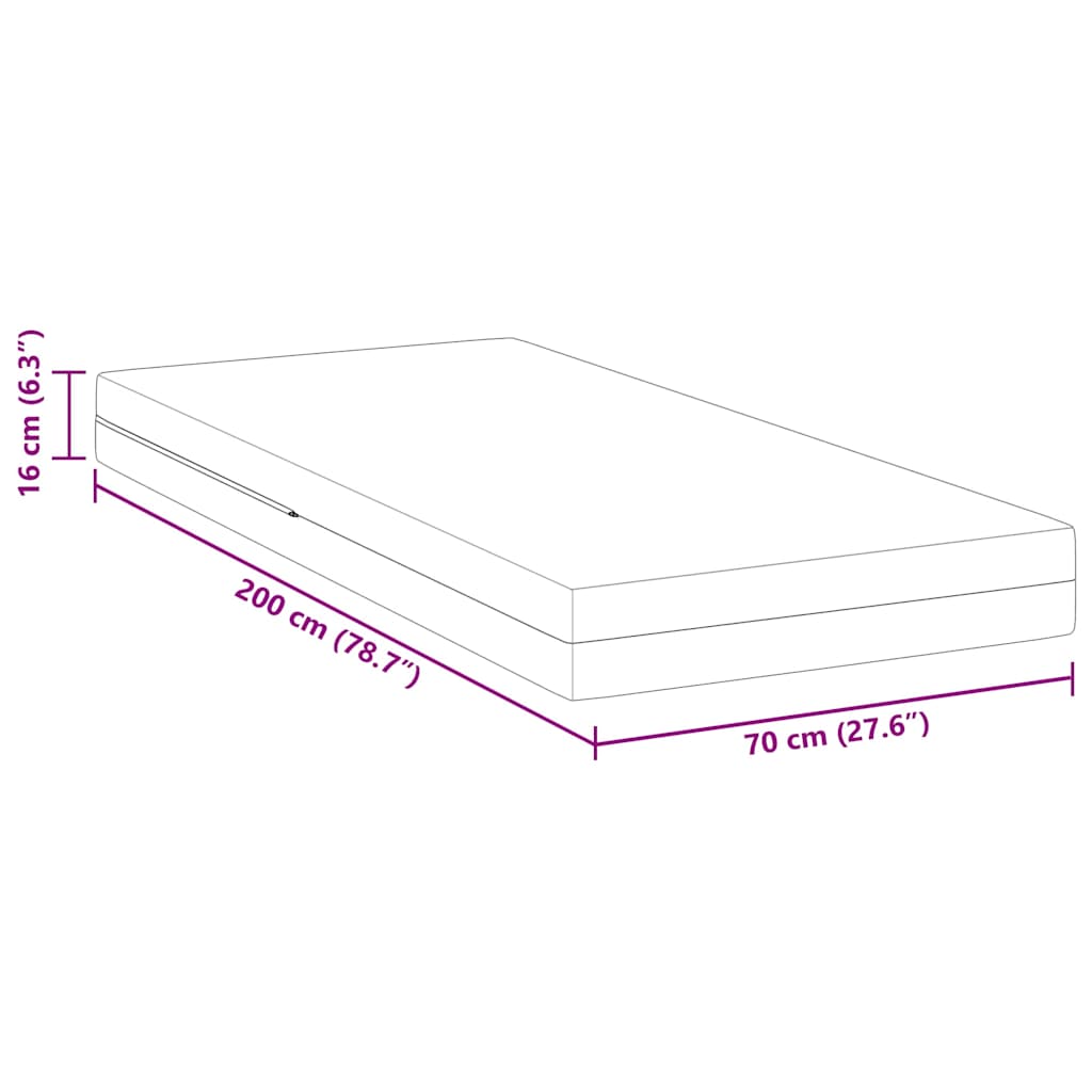 Matras Wit 70 x 200 cm Jacquard stof is nu te koop bij PeponiXL, paradijselijk wonen!