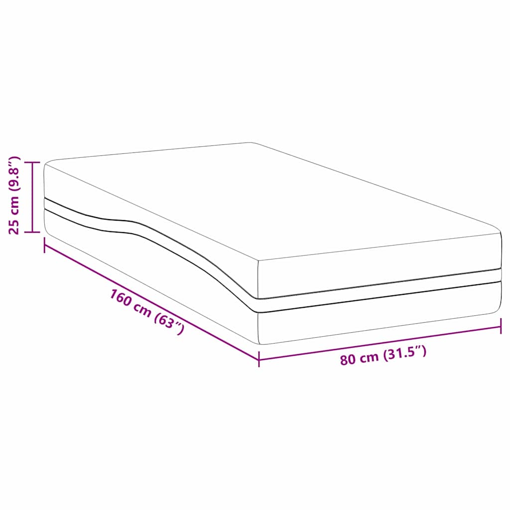 Matras Wit en Grijs 80 x 160 cm Jacquard stof is nu te koop bij PeponiXL, paradijselijk wonen!