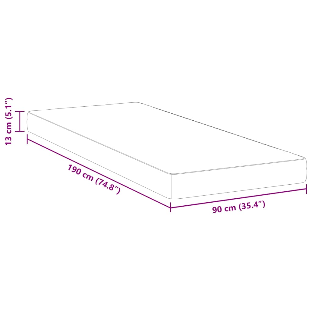 Matras Wit 90 x 190 cm Jacquard stof is nu te koop bij PeponiXL, paradijselijk wonen!