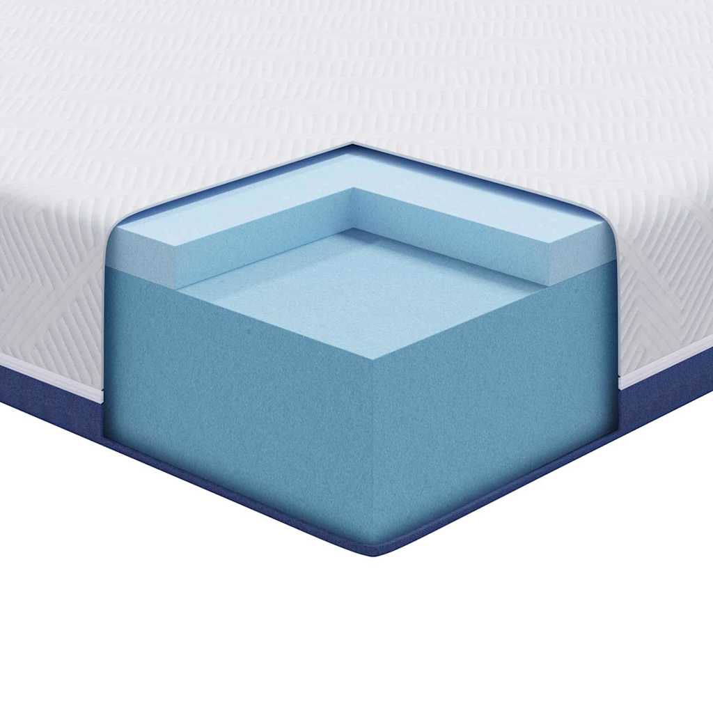 Matras Wit en Blauw 90 x 190 cm Jacquard stof is nu te koop bij PeponiXL, paradijselijk wonen!