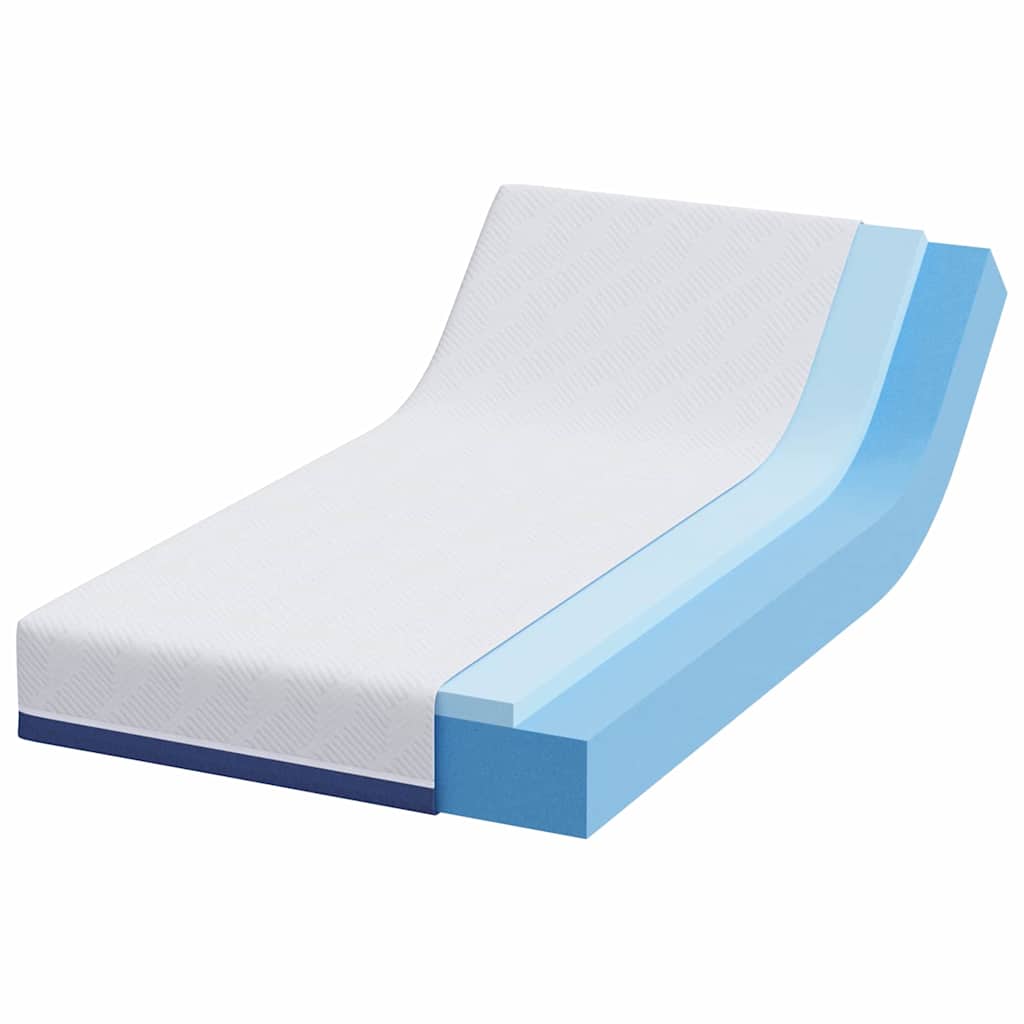 Matras Wit en Blauw 90 x 190 cm Jacquard stof is nu te koop bij PeponiXL, paradijselijk wonen!