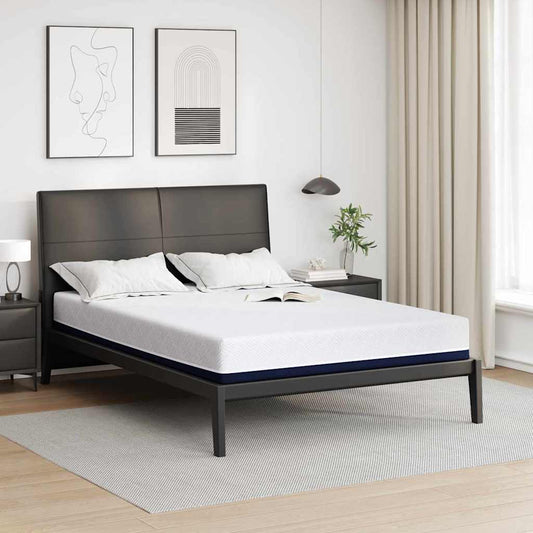 Matras Wit en Blauw 140 x 190 cm Jacquard stof is nu te koop bij PeponiXL, paradijselijk wonen!
