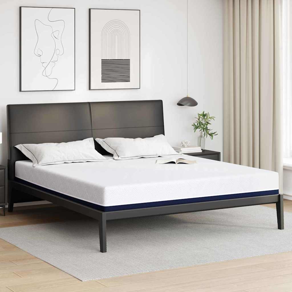 Matras Wit en Blauw 200 x 200 cm Jacquard stof is nu te koop bij PeponiXL, paradijselijk wonen!