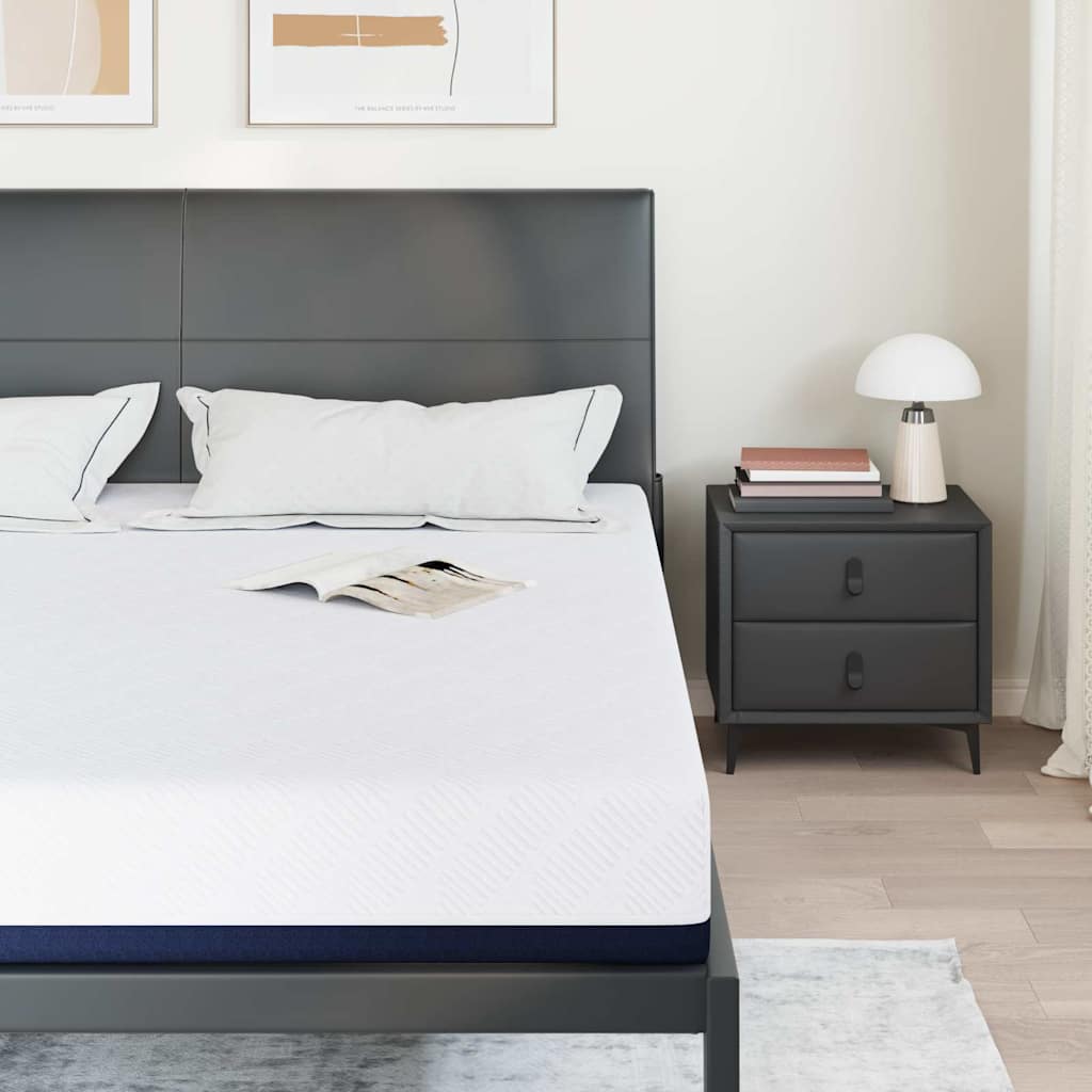 Matras Wit en Blauw 200 x 200 cm Jacquard stof is nu te koop bij PeponiXL, paradijselijk wonen!