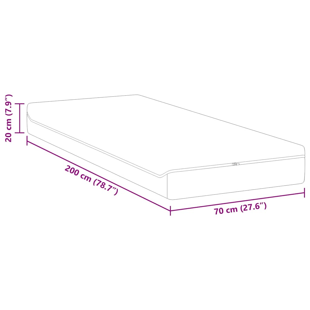 Matras Wit en Grijs 70 x 200 cm Jacquard stof is nu te koop bij PeponiXL, paradijselijk wonen!