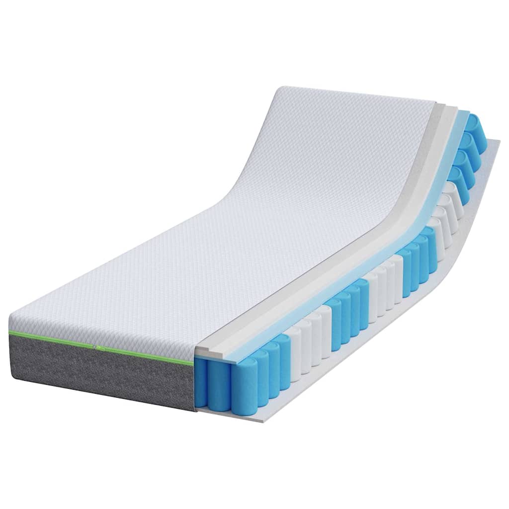 Matras Wit en Grijs 80 x 200 cm Jacquard stof is nu te koop bij PeponiXL, paradijselijk wonen!