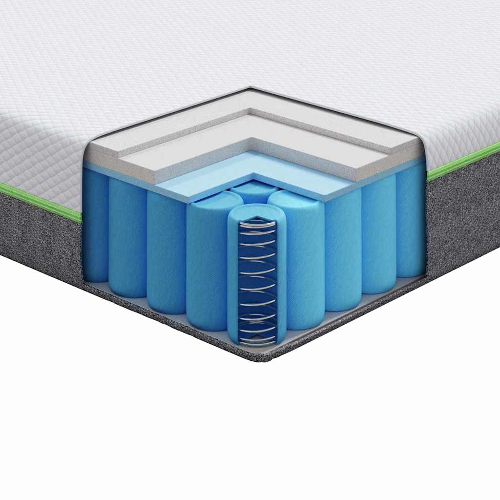 Matras Wit en Grijs 100 x 200 cm Jacquard stof is nu te koop bij PeponiXL, paradijselijk wonen!