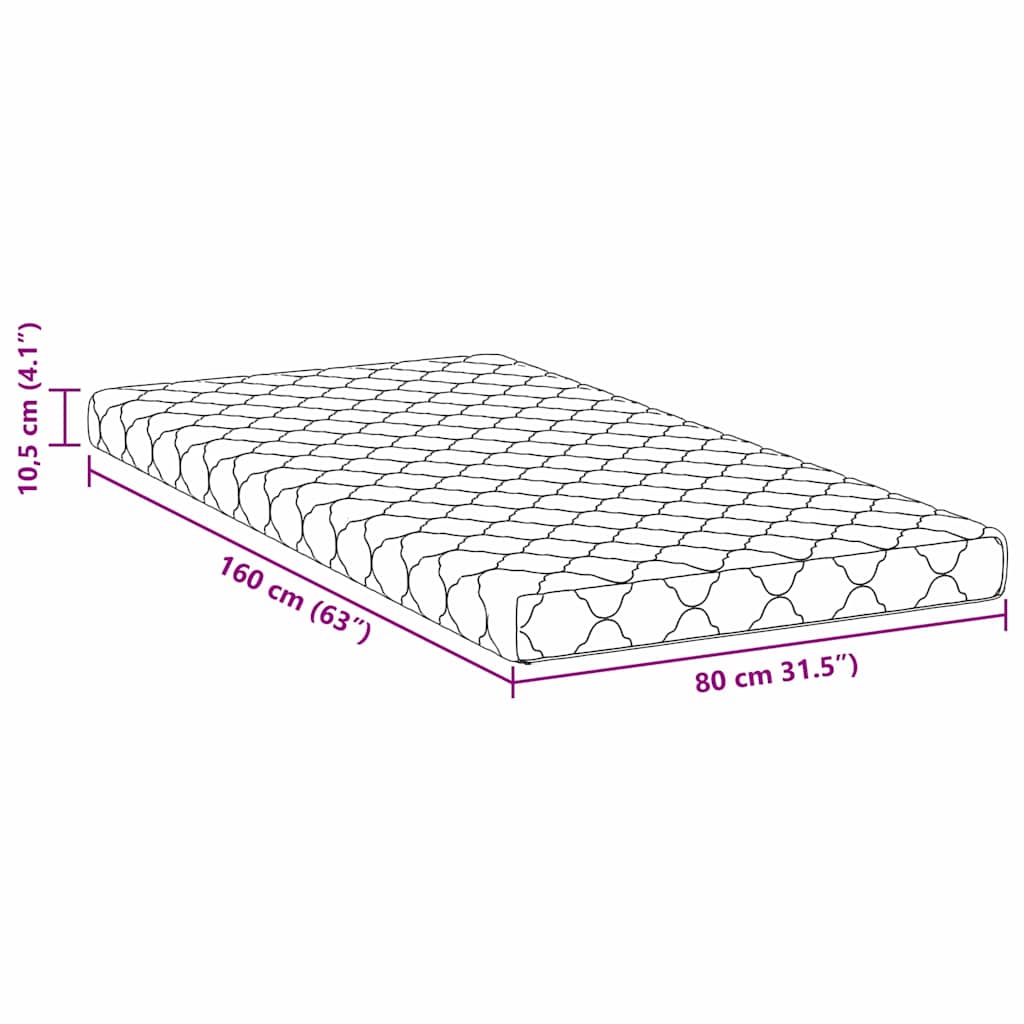 Matras Wit 80 x 160 cm Jacquard stof is nu te koop bij PeponiXL, paradijselijk wonen!