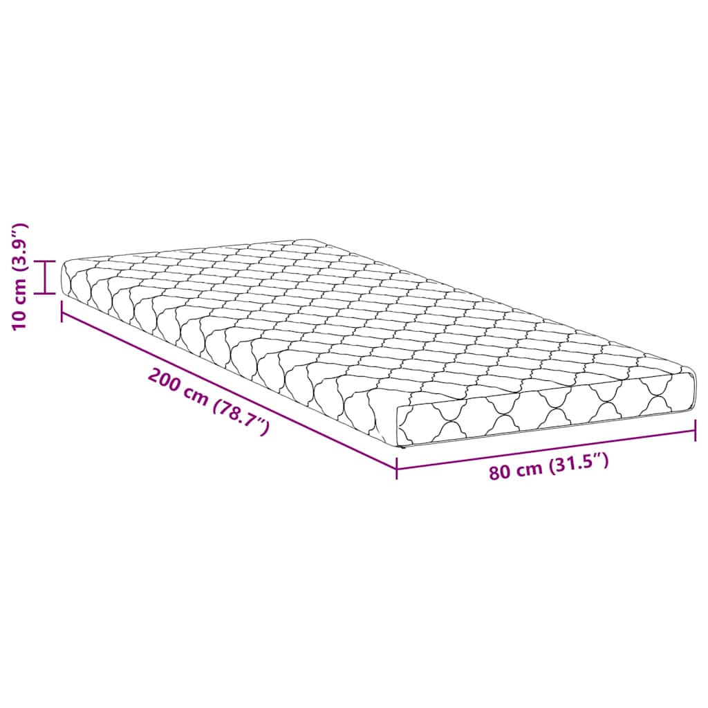 Matras Wit 80 x 200 cm Jacquard stof is nu te koop bij PeponiXL, paradijselijk wonen!