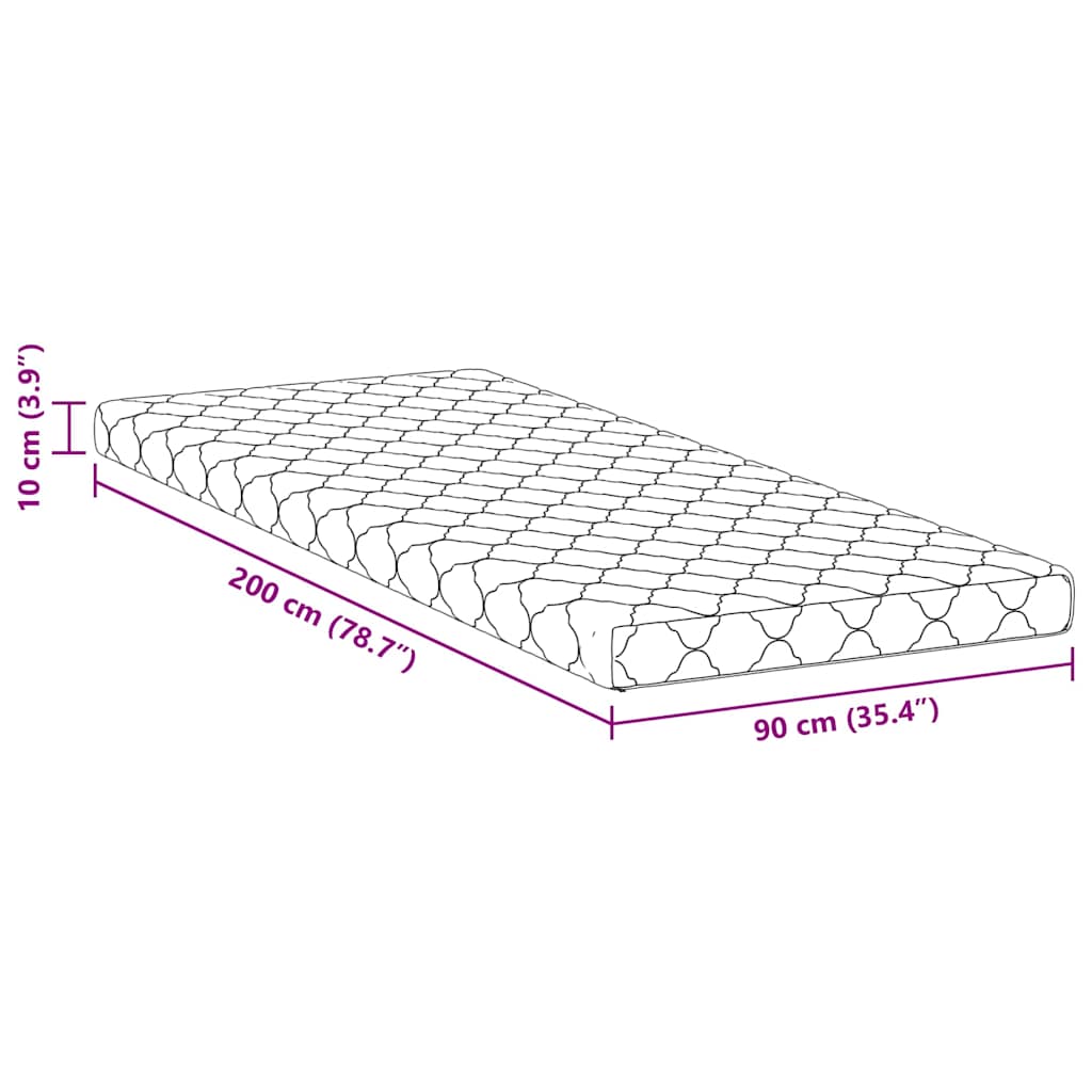 Matras Wit 90 x 200 cm Jacquard stof is nu te koop bij PeponiXL, paradijselijk wonen!