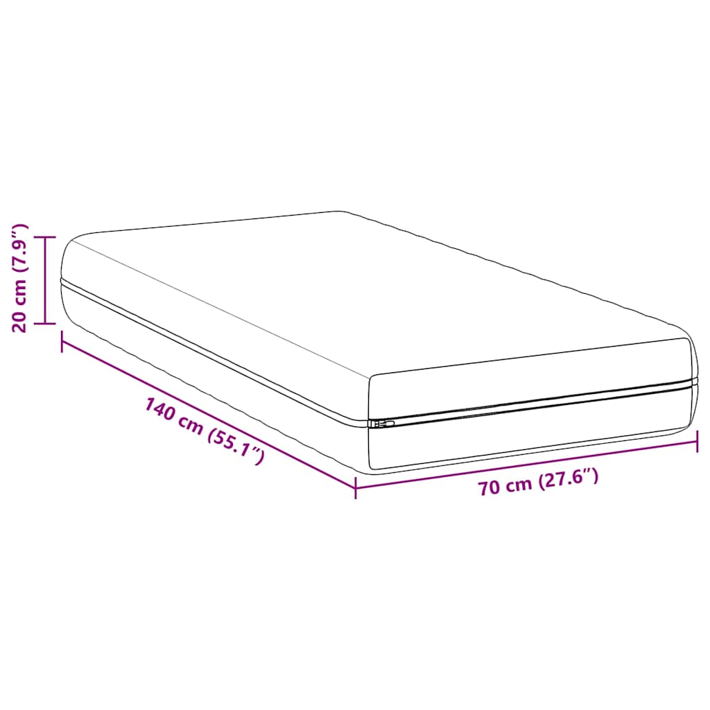 Matras Wit 70 x 140 cm Pocketvering is nu te koop bij PeponiXL, paradijselijk wonen!