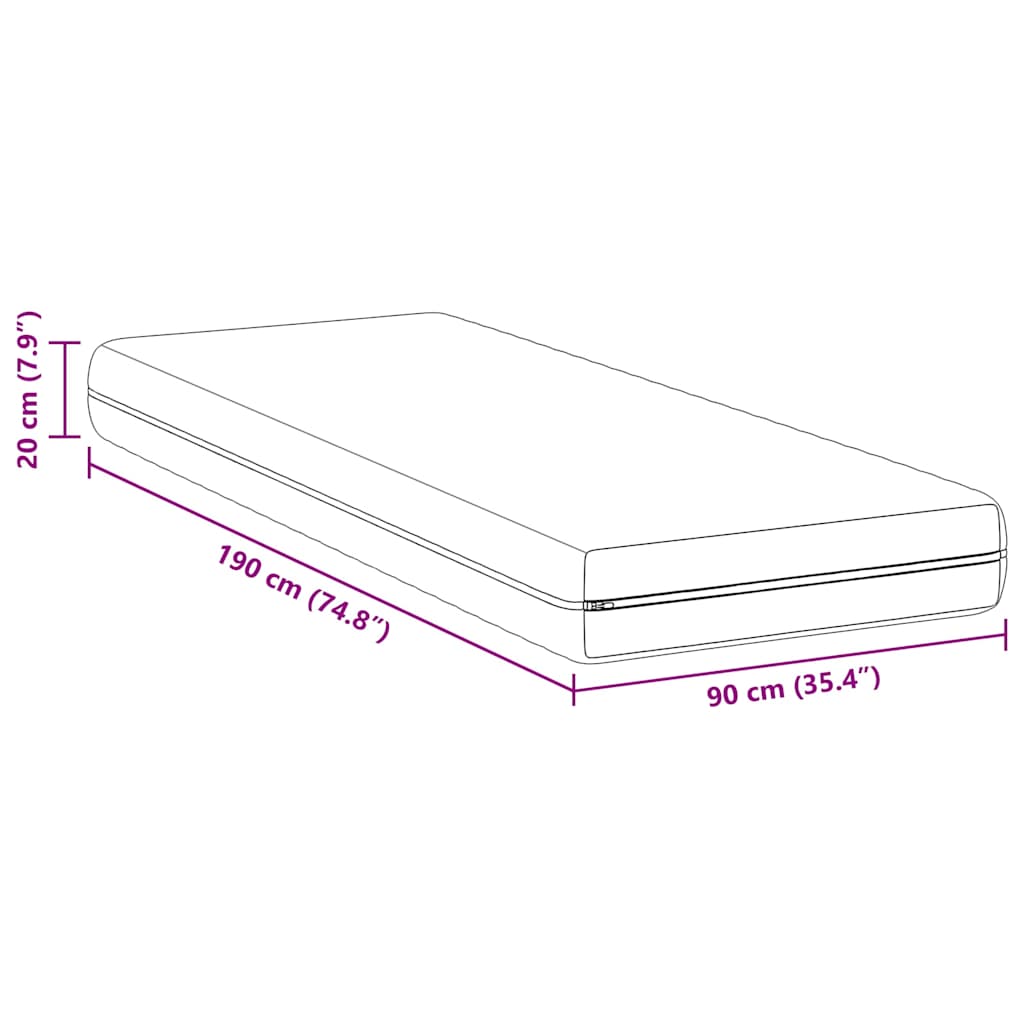 Matras Wit 90 x 190 cm Pocketvering is nu te koop bij PeponiXL, paradijselijk wonen!