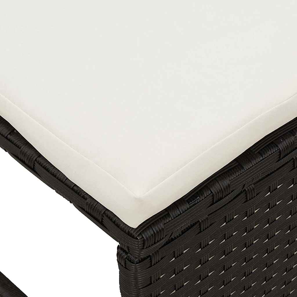 Tuinbankenset met kussen 6 pcs Zwart en Crème poly rattan is nu te koop bij PeponiXL, paradijselijk wonen!