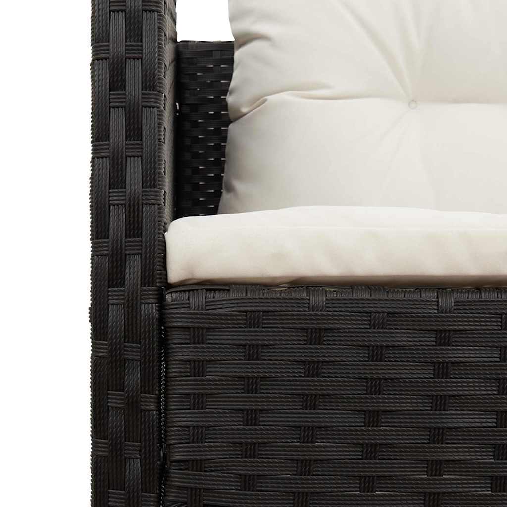 Tuinbankenset met kussen 6 pcs Zwart en Crème poly rattan is nu te koop bij PeponiXL, paradijselijk wonen!